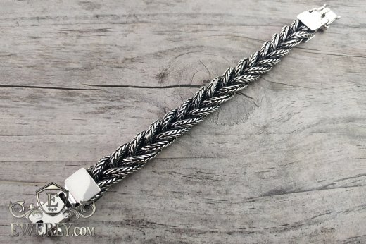 Bracelet "Wicker spica" - silver weaving for men and women